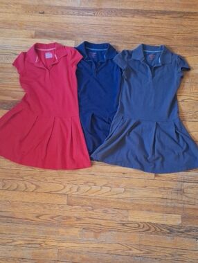 Girls' Polo Dress Lot - Red, Navy, Uniform Dresses